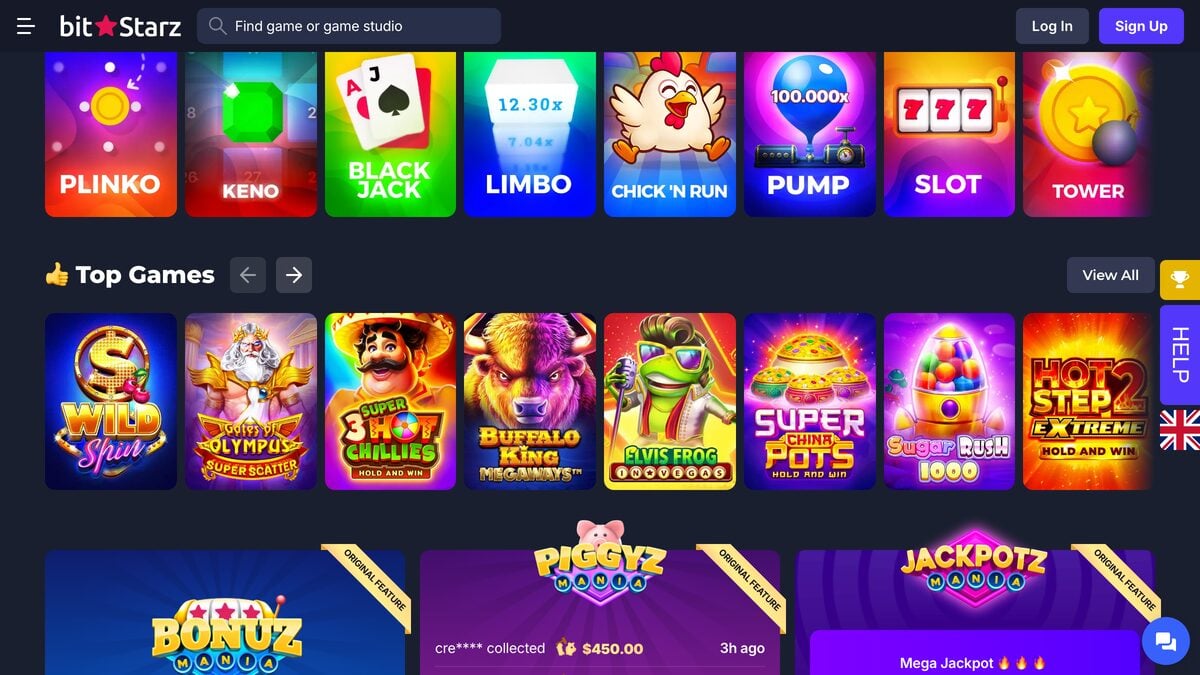 Bitstarz casino lobby
