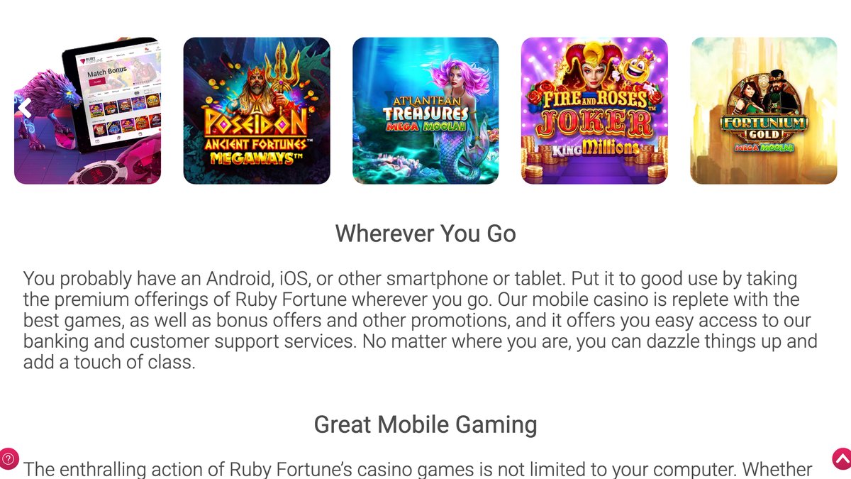 Ruby Fortune casino lobby